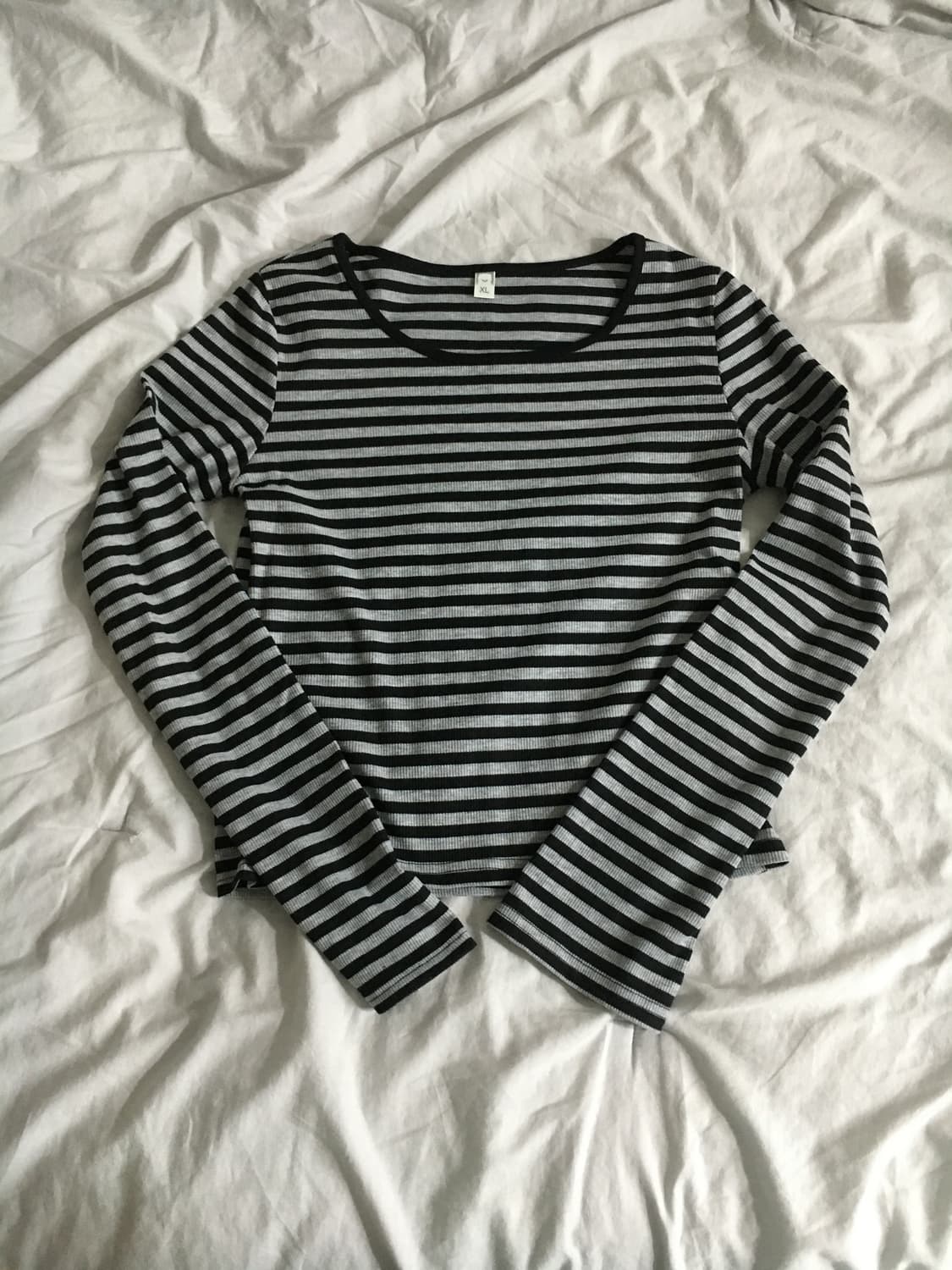 여리핏 스트라이프 세미크롭 롱슬리브 상품이미지2