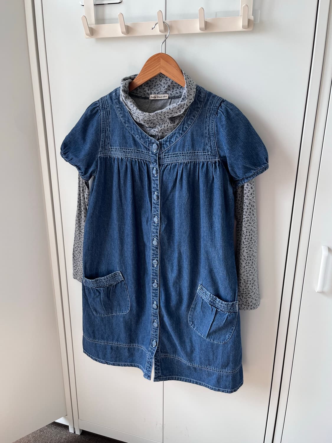 Vintage 핀턱 중청 데님 원피스 상품이미지6