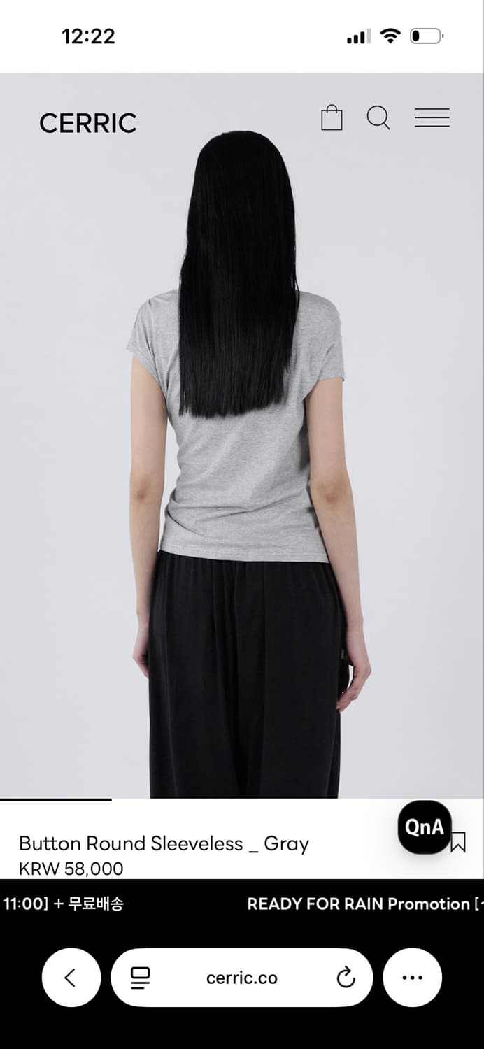 세릭 반팔 Button Round Sleeveless _ Gray 상품이미지2