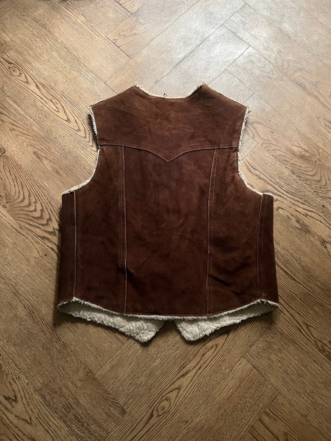 [S]90's USA 빈티지 스웨이드 웨스턴 베스트 상품이미지5