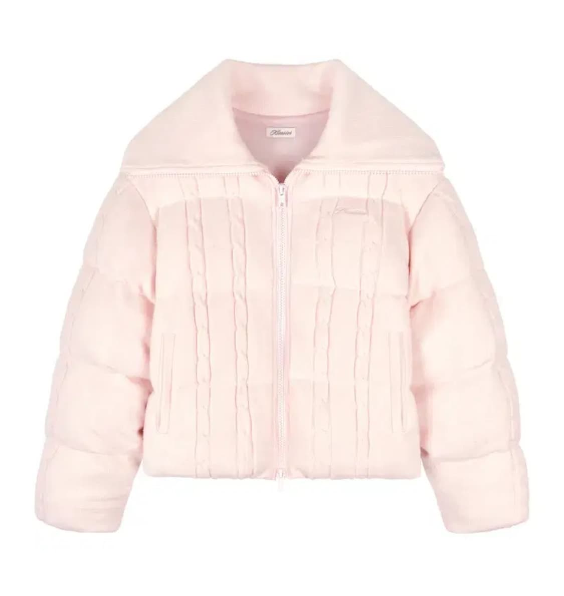 클리시어 츄츄 케이블 니트 패딩 핑크 상품이미지1