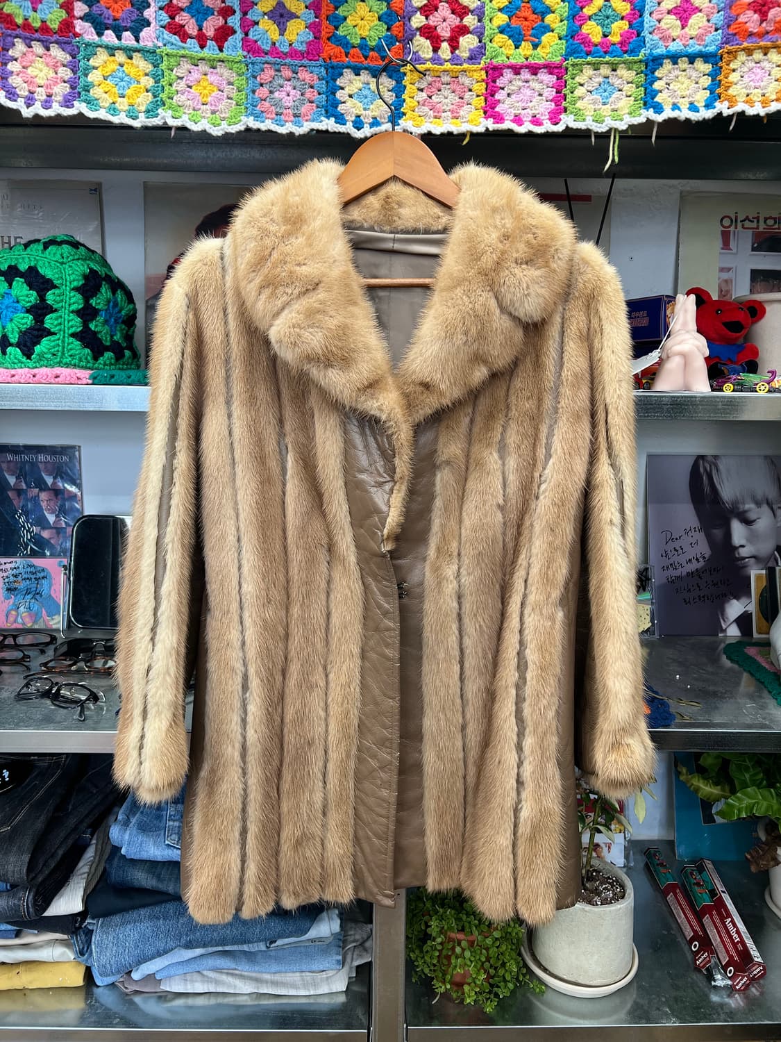 Vintage Mink Fur Jacket with Leather Pan 상품이미지1