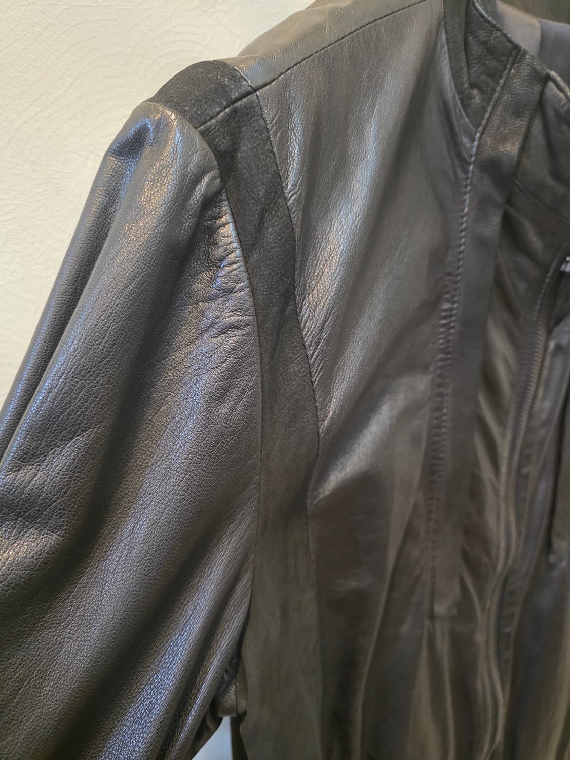 우영미 블랙 가죽 라이더 자켓105 상품이미지3