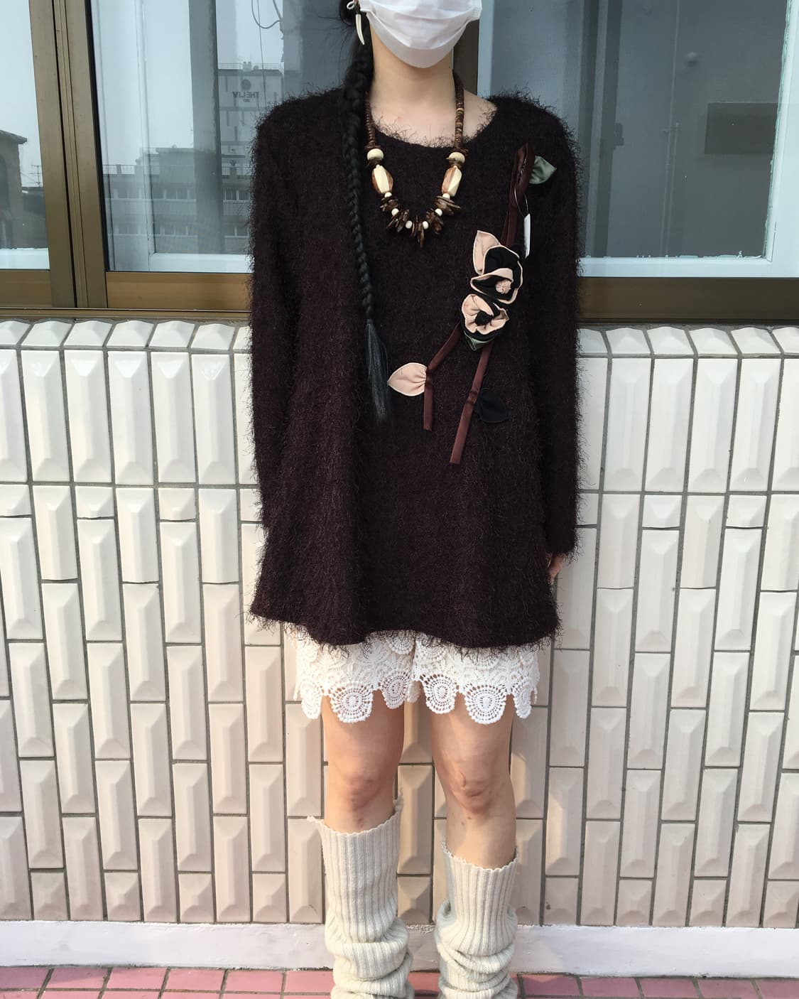 Corsage point fluffy knit 상품이미지5
