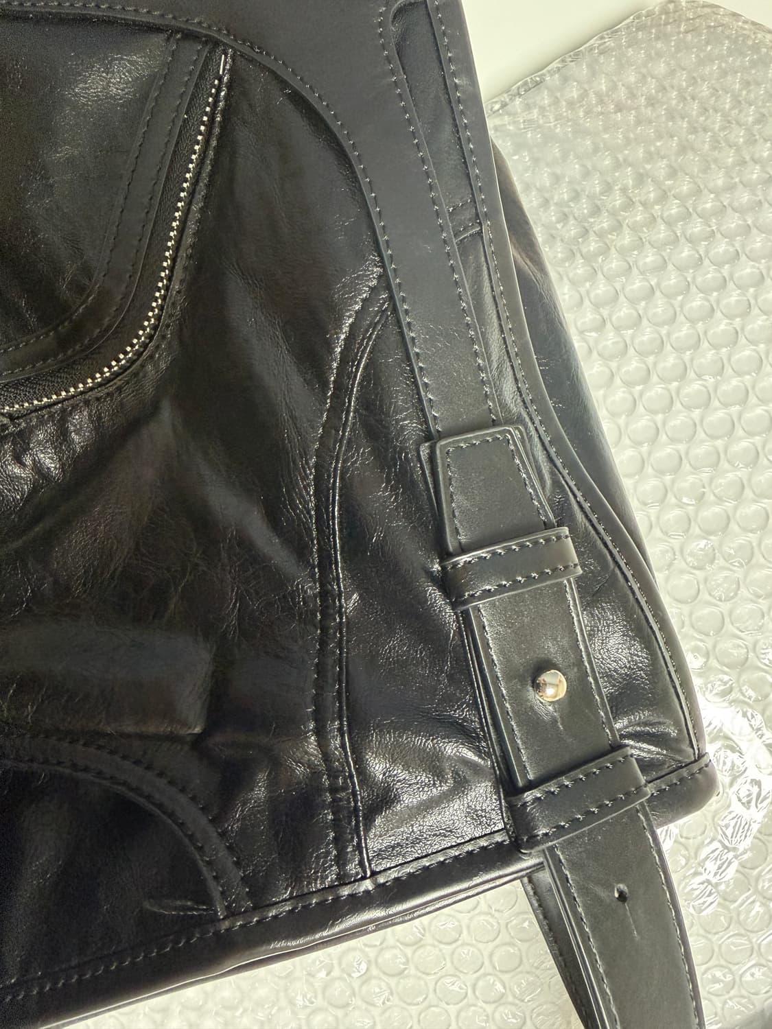 마뗑킴 투웨이 스트랩 스퀘어백 블랙 상품이미지4