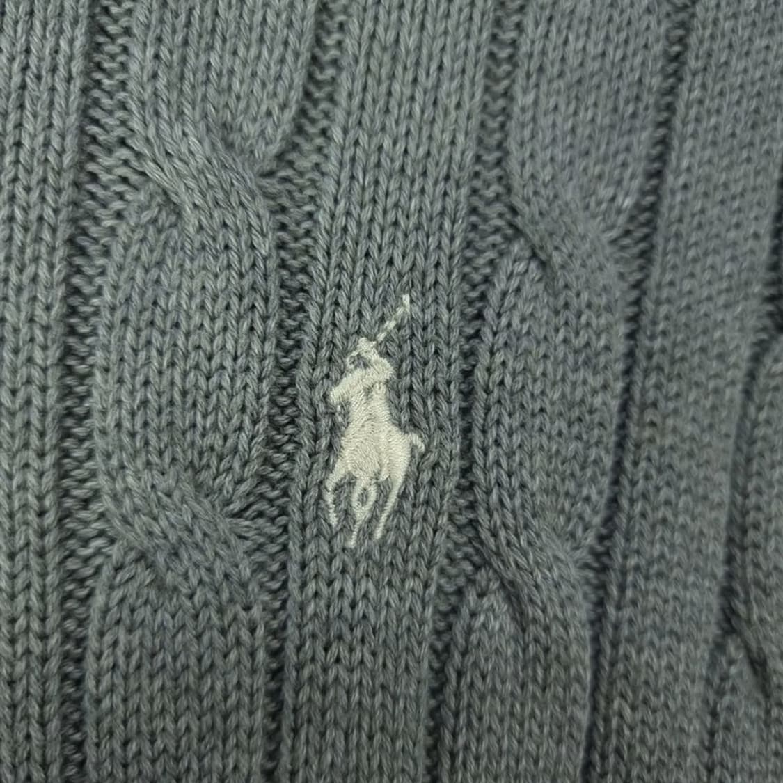 [폴로 랄프로렌] 포니 로고 자수 케이블 꽈배기 니트 그레이 M18824 상품이미지6