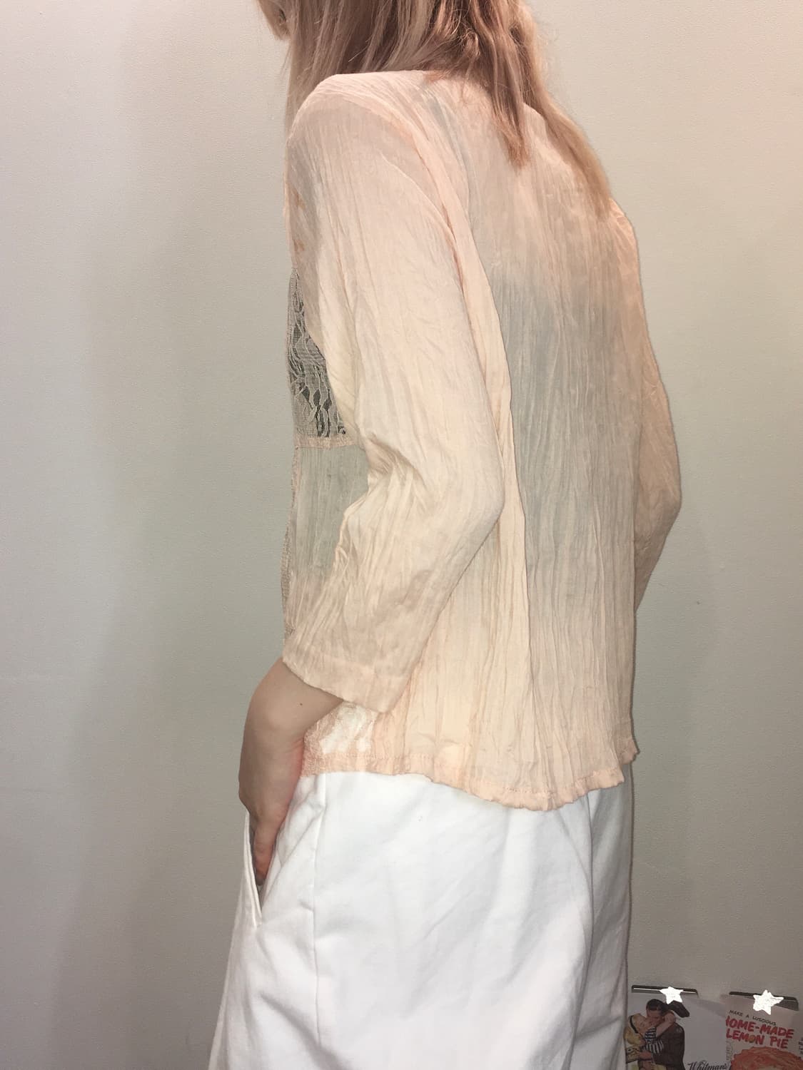jpn vintage 코랄 레이스 자켓 상품이미지2