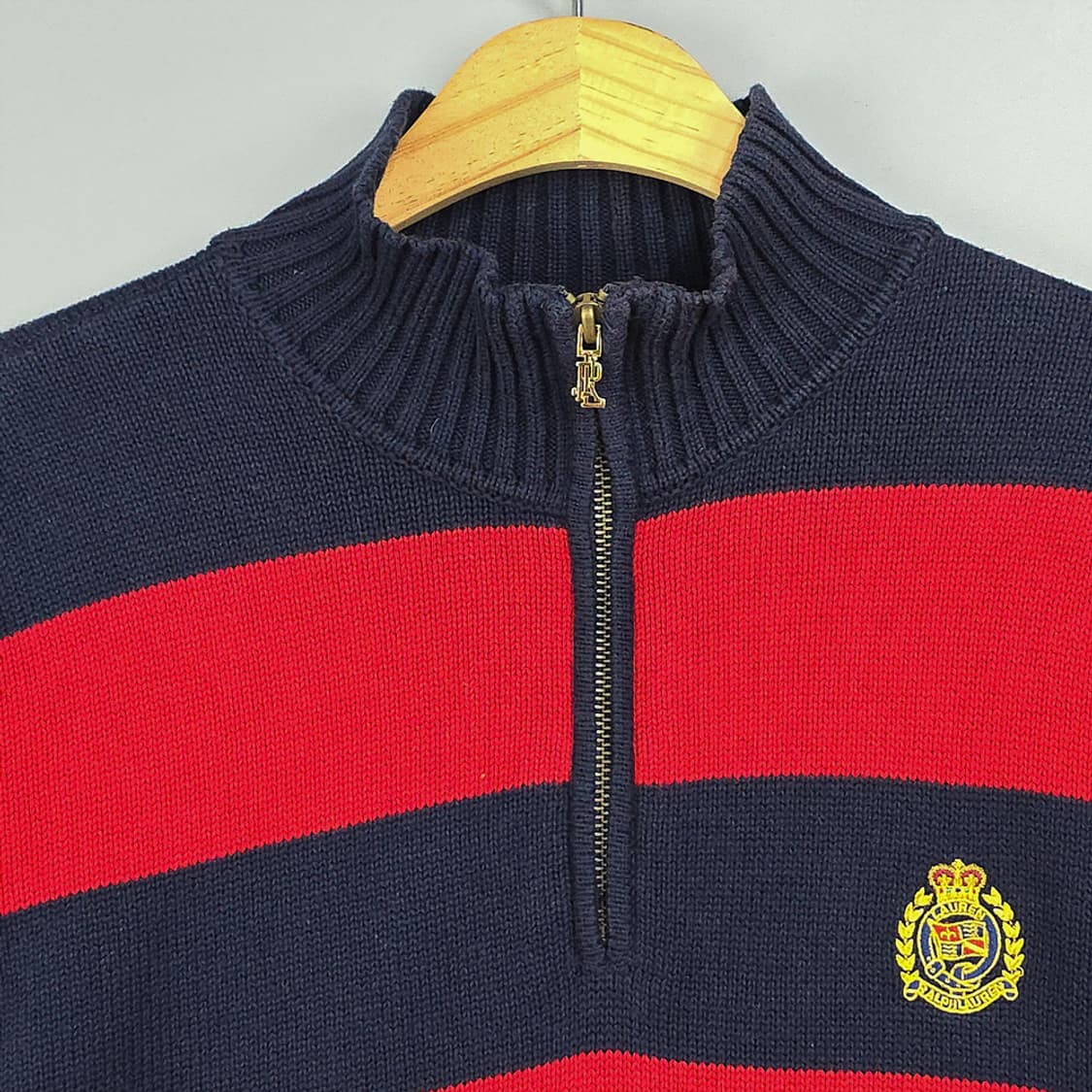 로렌랄프로렌 스트라이프 하프집업 니트 S 상품이미지2