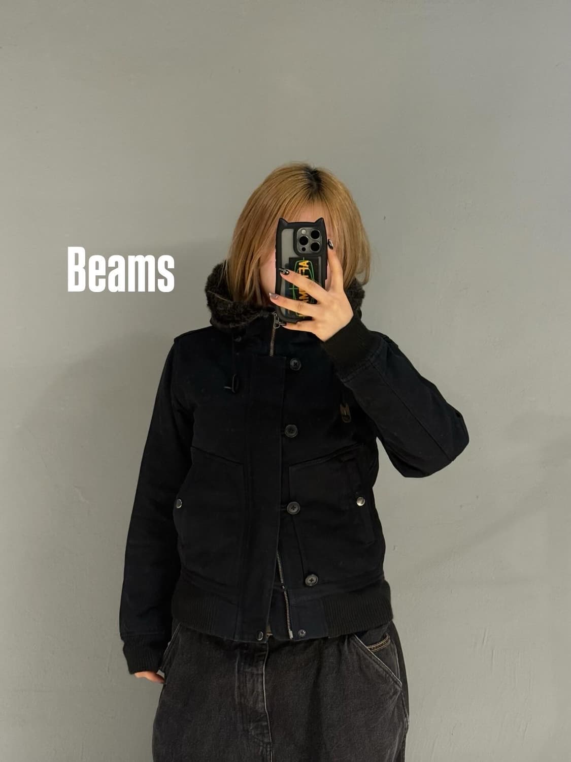 Beams fur trimming n2b cotton jumper 상품이미지1