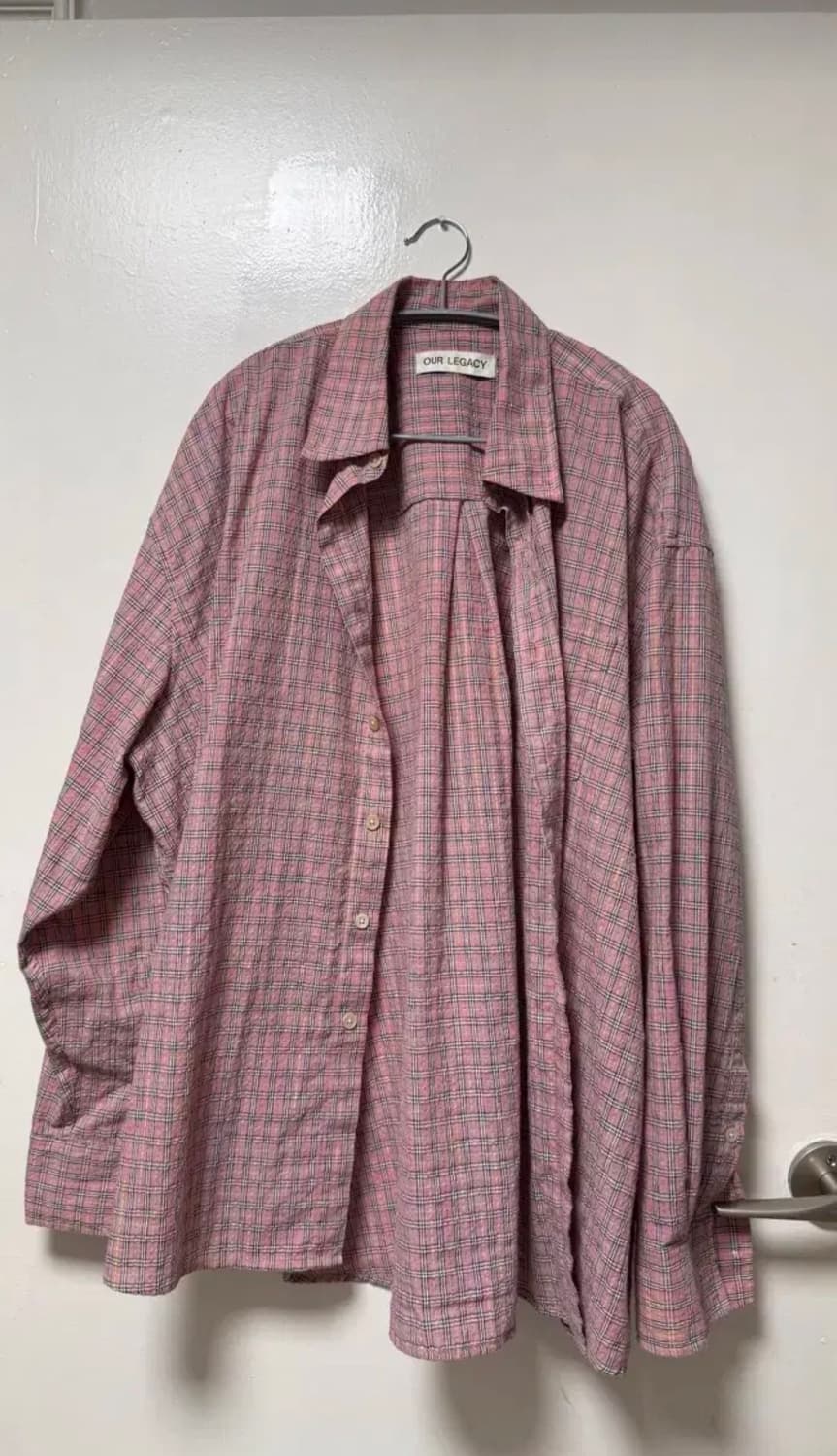 아워레가시 보로우드 BD 셔츠 핑크 킴블 체크 50 상품이미지2