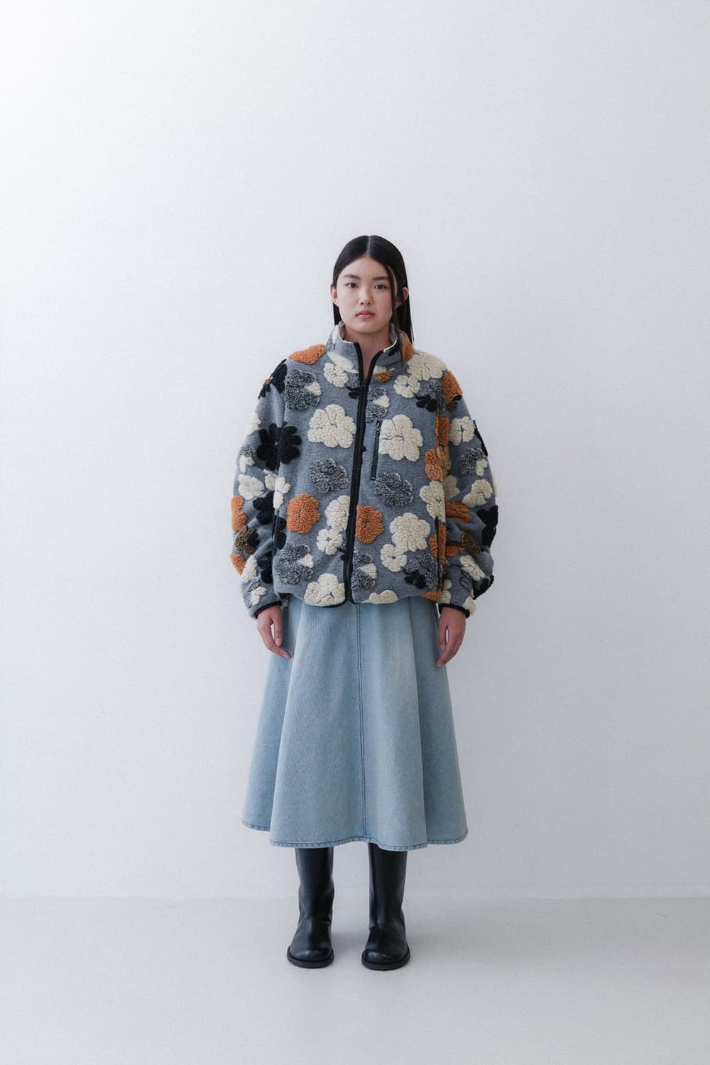 에핑글러 플라워 후리스 그레이s 상품이미지1