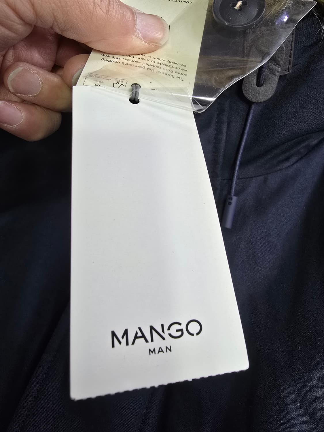 망고 네이비 후드 퍼 패딩 (1424) 상품이미지5