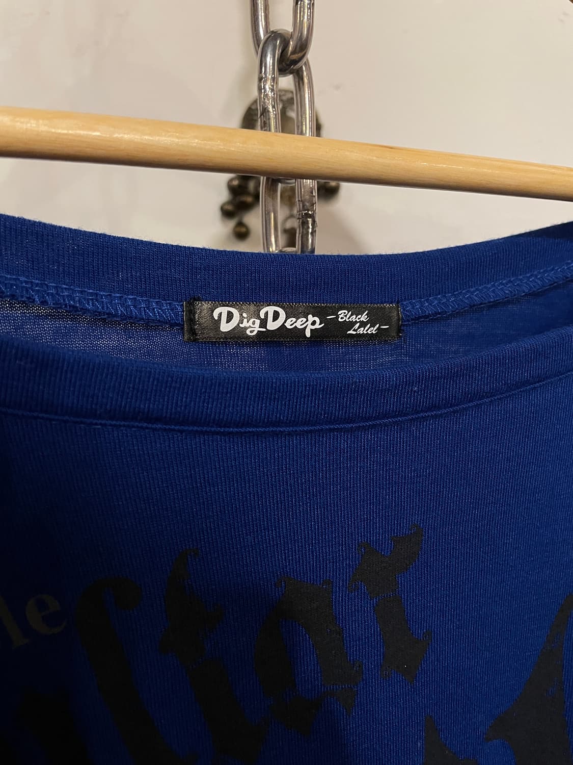 dig deep 디그딥 그런지 디테일 레이스 블루 티셔츠 갸루 상품이미지8