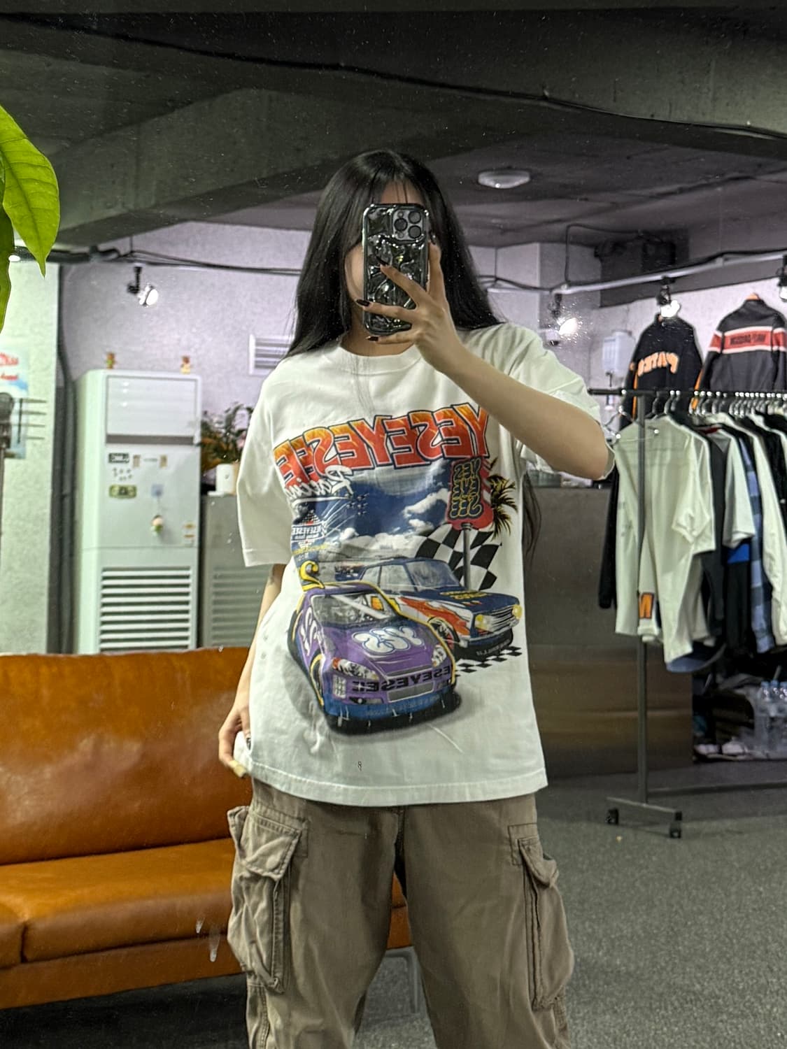 예스아이씨 레이싱 프린팅 반팔 티셔츠 B4714 상품이미지1