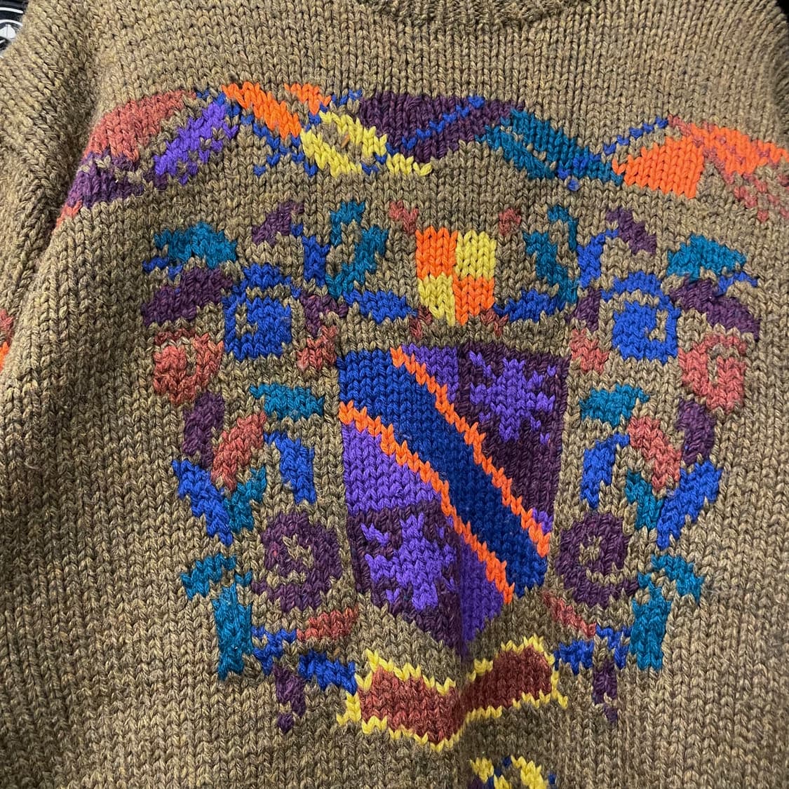 90s 빈티지 오리지널 패턴 코위찬 헤비 울 니트 스웨터 상품이미지4