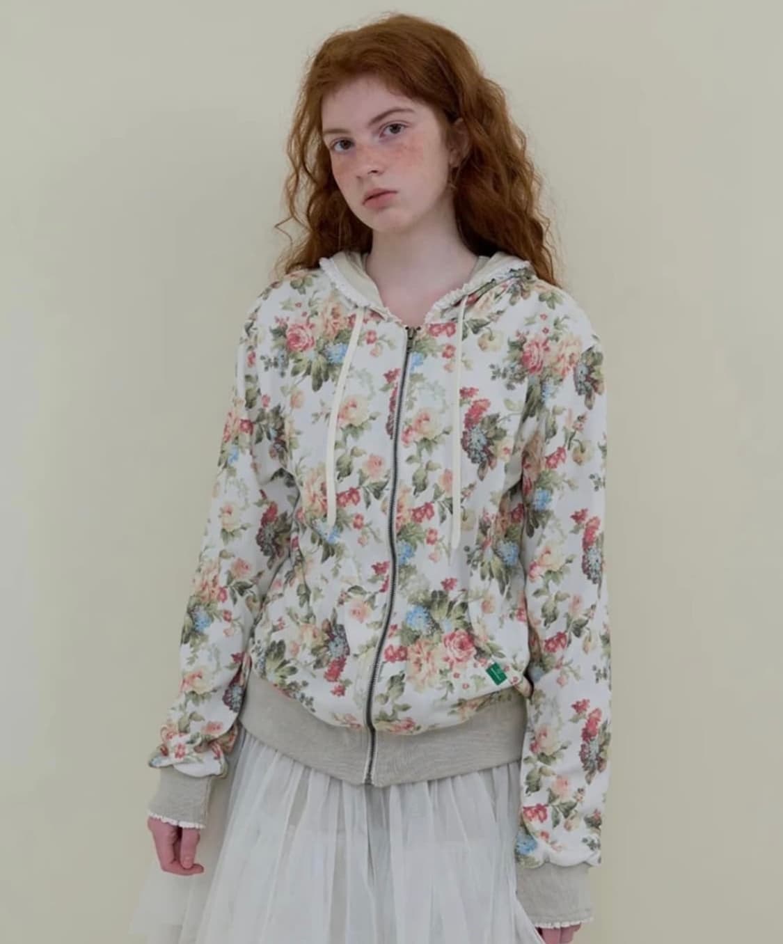 노컨텐츠 플라워 후드집업 상품이미지1
