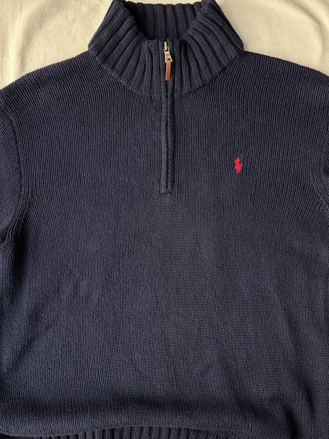 폴로 반집업 니트 네이비 L 상품이미지8