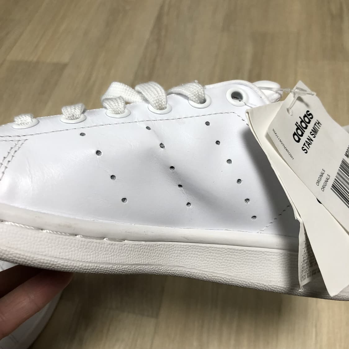 (220) 새상품 아디다스 adidas 스탠스미스 화이트 리얼레더 상품이미지4