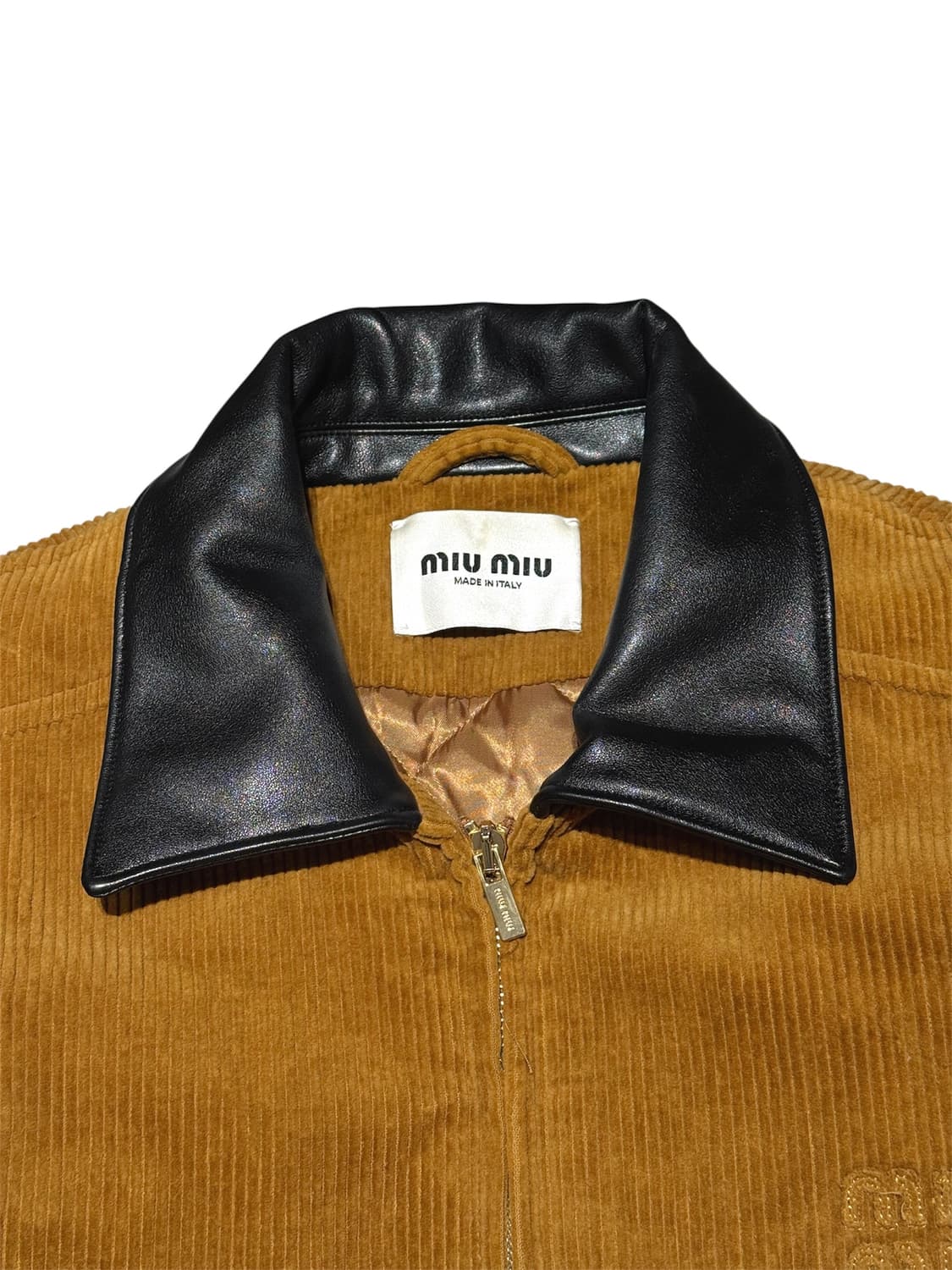 Miu Miu Corduroy Leather Collar Jacket 상품이미지2