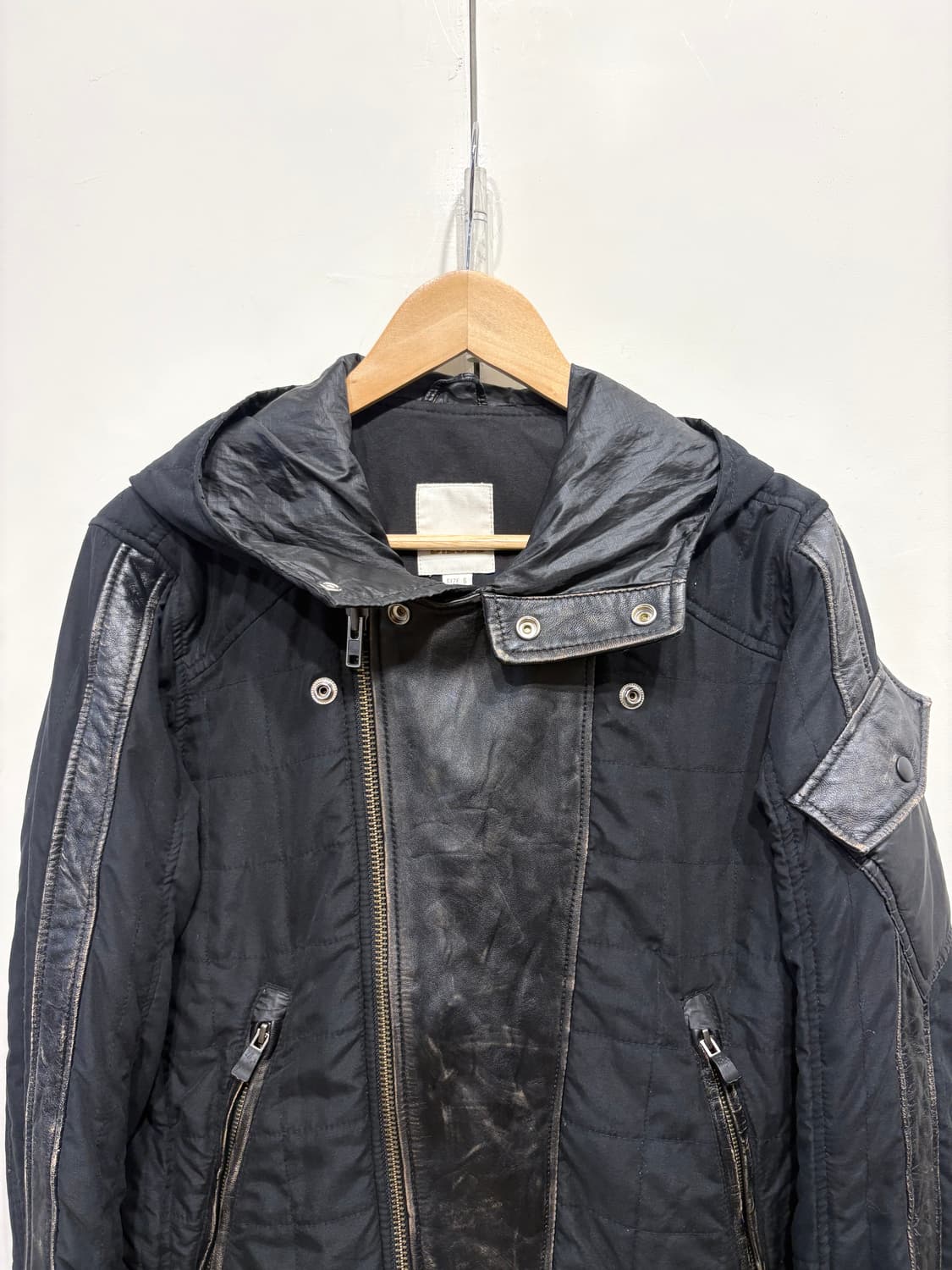 디젤 레더 트리밍 후드 자켓 상품이미지3