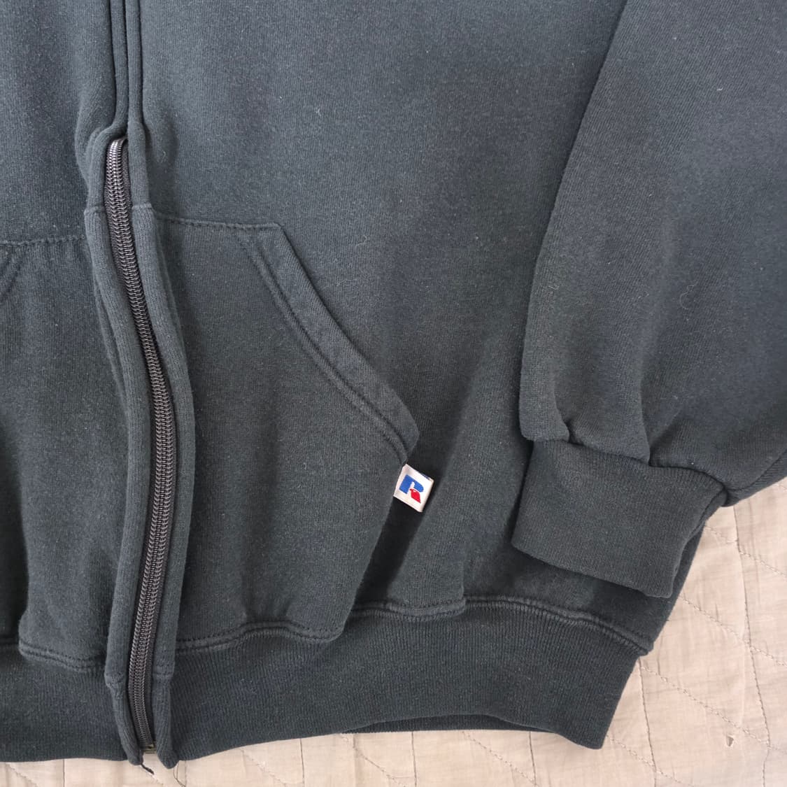 [L] 90s 빈티지 러셀 애슬레틱 후드집업 블랙 ver. 올롸잇 컨디션 상품이미지2