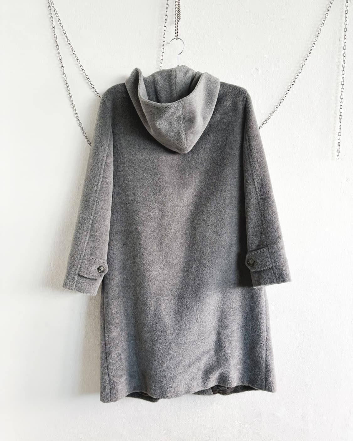 cinzia rocca 후드 넥 스트랩 캐시미어 롱코트 상품이미지8