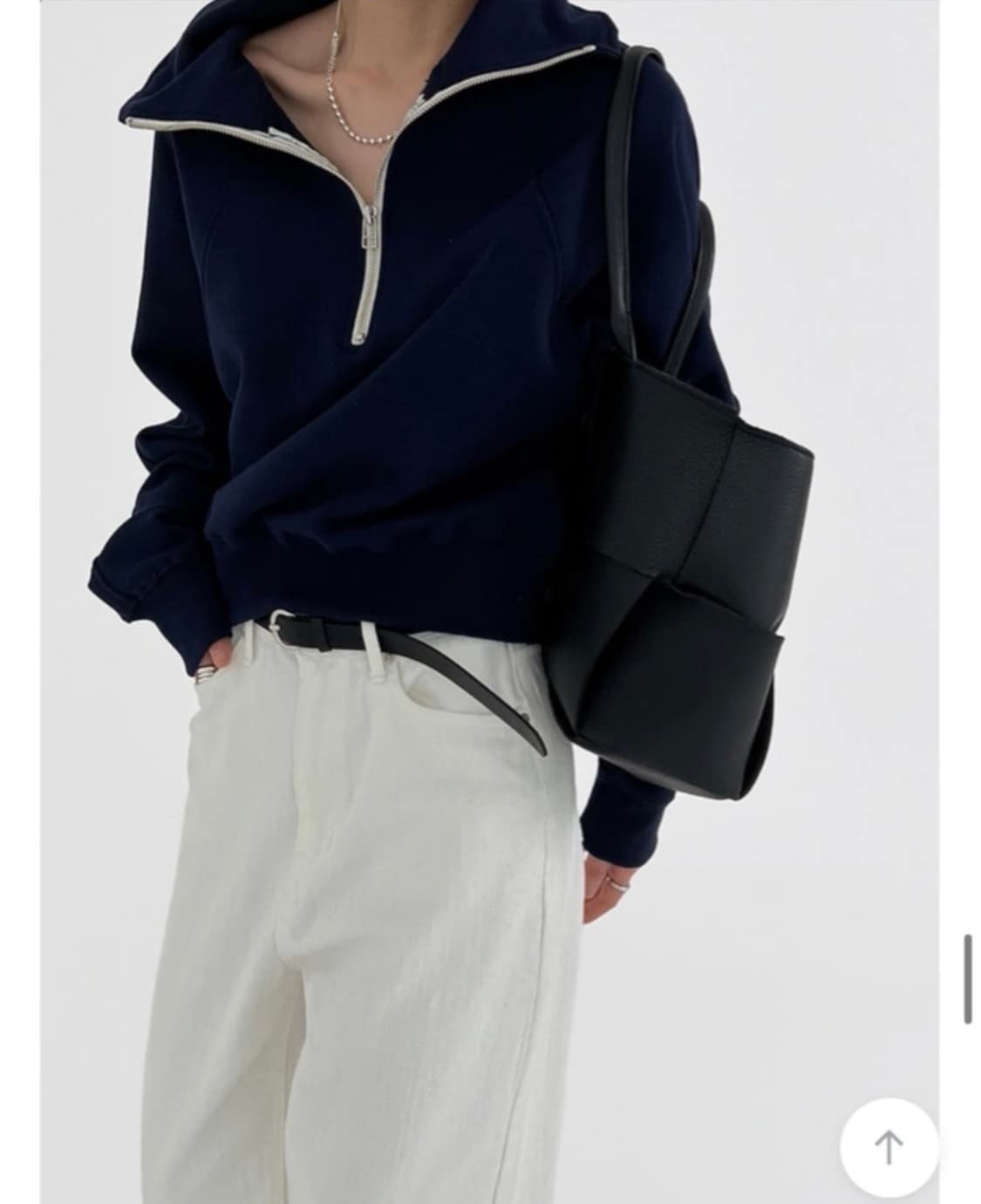 어텀 반집업 맨투맨 네이비 상품이미지1