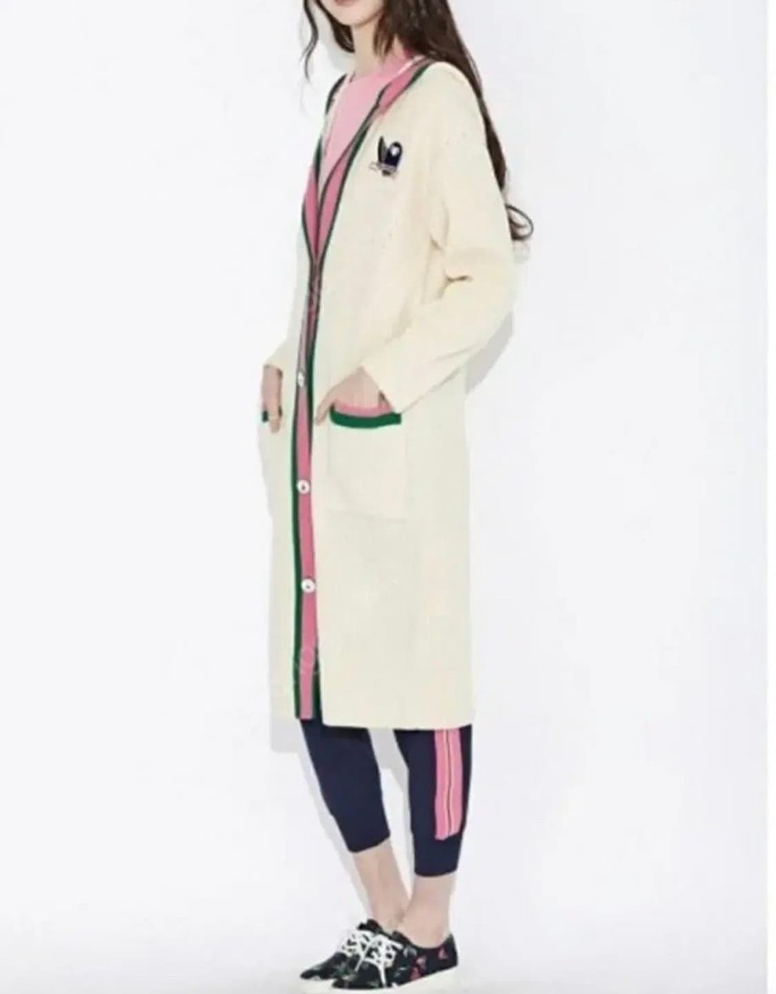 럭키슈에뜨 울블랜드 후드롱 니트가디건 36사이즈 상품이미지2