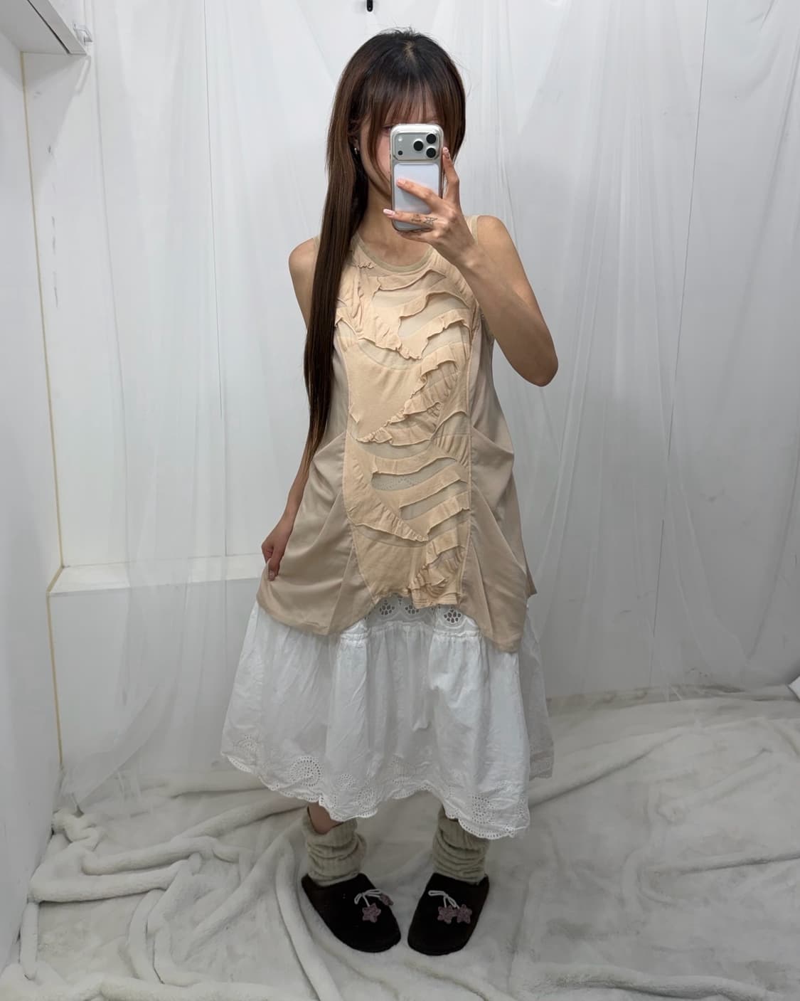 ˚꩜｡카키 베이지 레이어드 소녀 ˚꩜｡ 상품이미지3