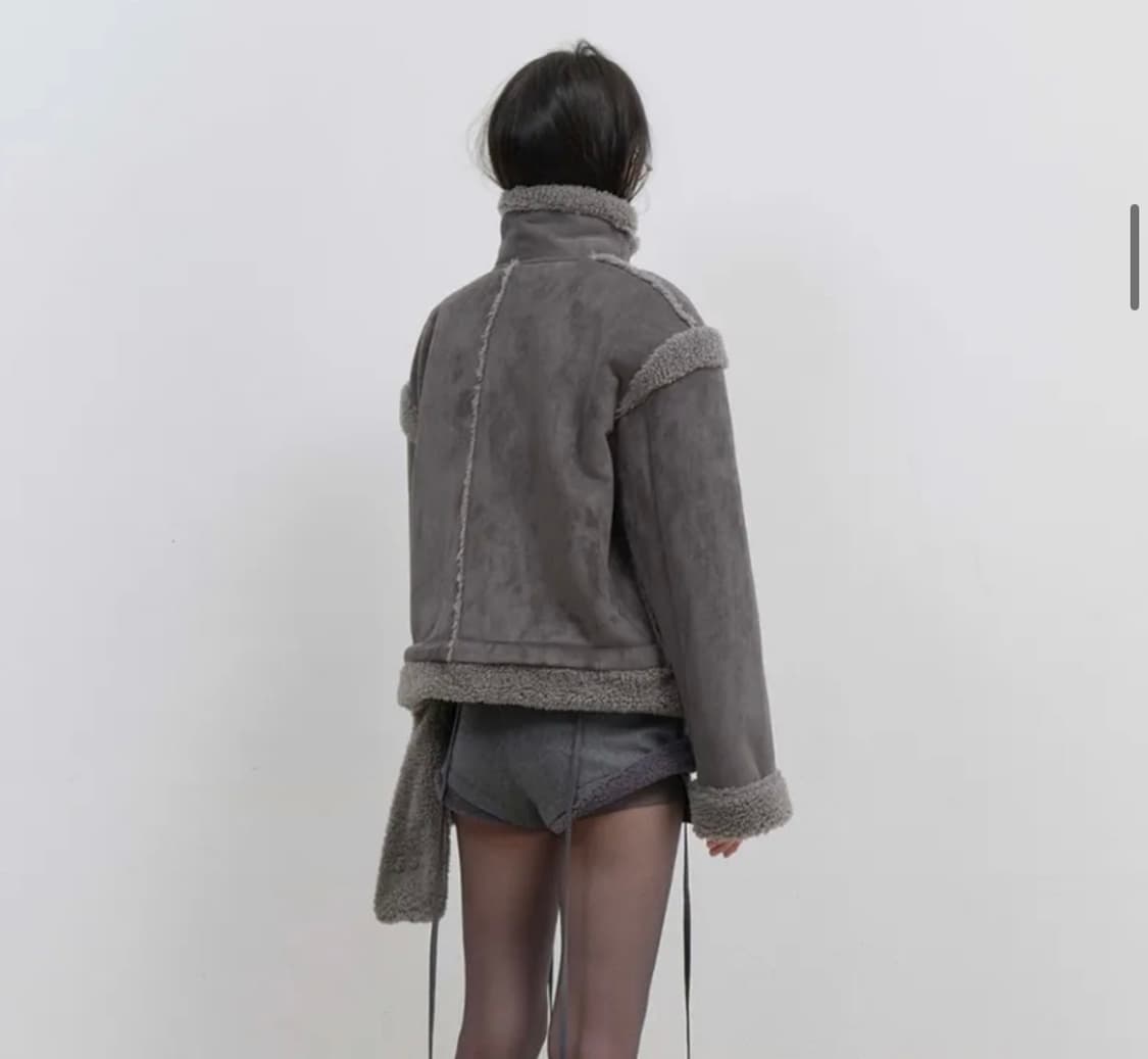 (새상품)Detachable 퍼 시어링 자켓 차코랄 상품이미지4