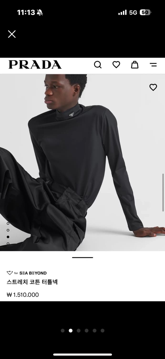 프라다 스트레치코튼 터틀넥XL 상품이미지2