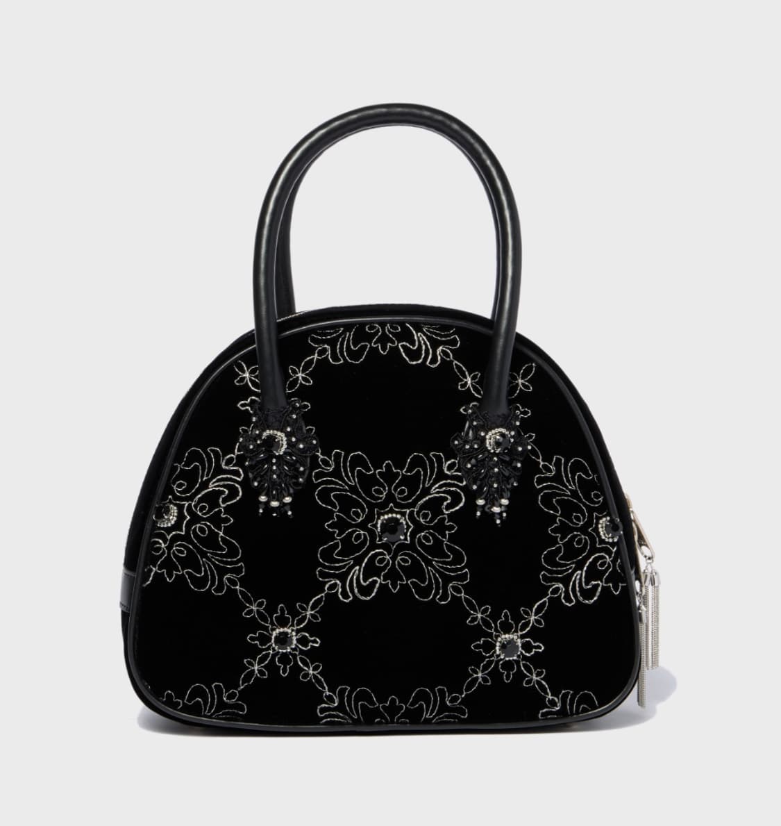 타나카 다이스케 팰리스 타일즈 벨벳 핸드백 블랙 상품이미지3