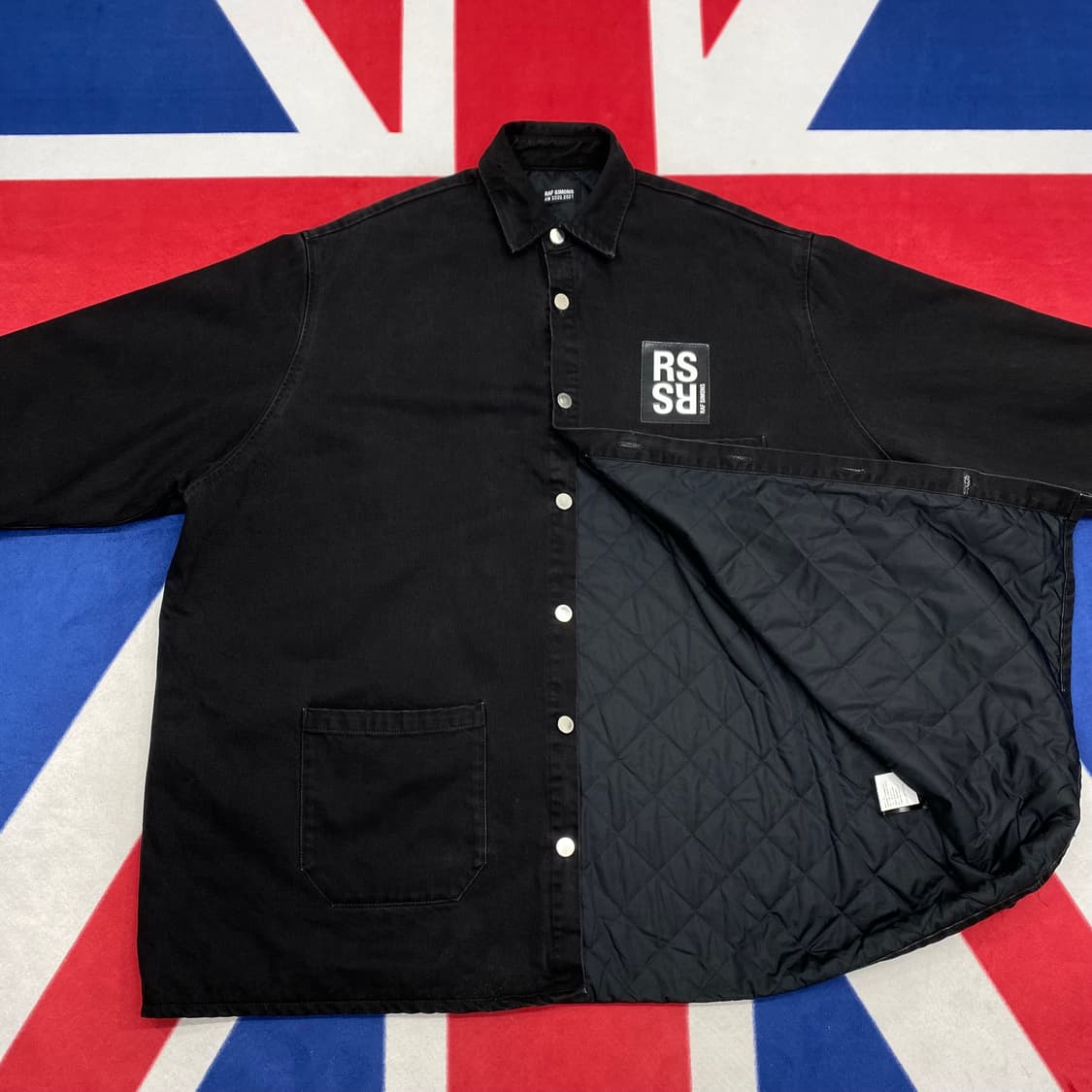 라프시몬스 패디드 빅핏 데님셔츠 실측3XL 상품이미지3