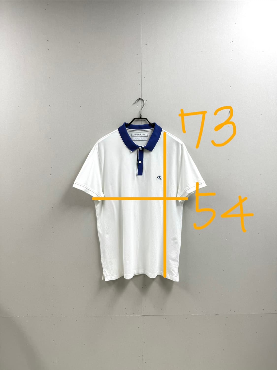 남성 XL / CK 캘빈클라인 반팔 카라티셔츠 화이트 블루 상품이미지2