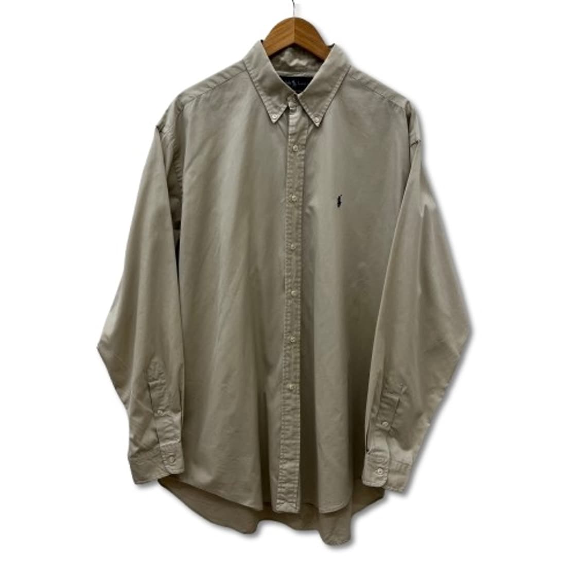 폴로 랄프로렌 로고 자수 버튼다운 베이지 셔츠 상품이미지1