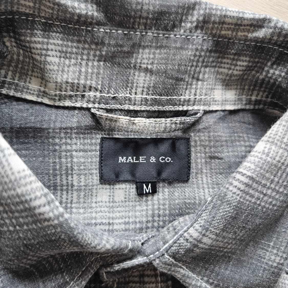 완료M 95 MALE&CO 웨스턴 여름 긴팔 체크 셔츠 시스루 남자 여자 상품이미지4