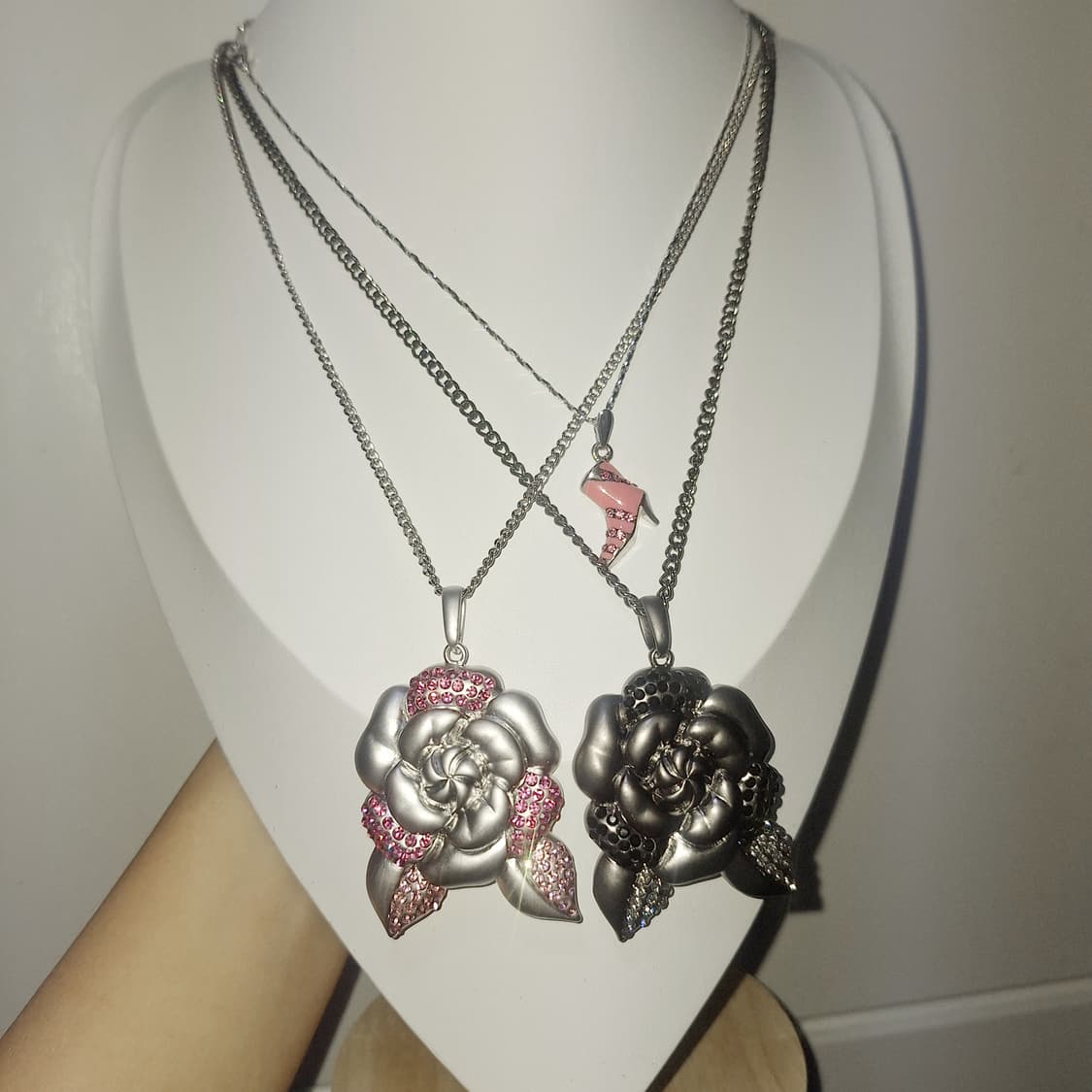 갸루 큐빅 로즈 목걸이 빈티지 y2k 상품이미지1