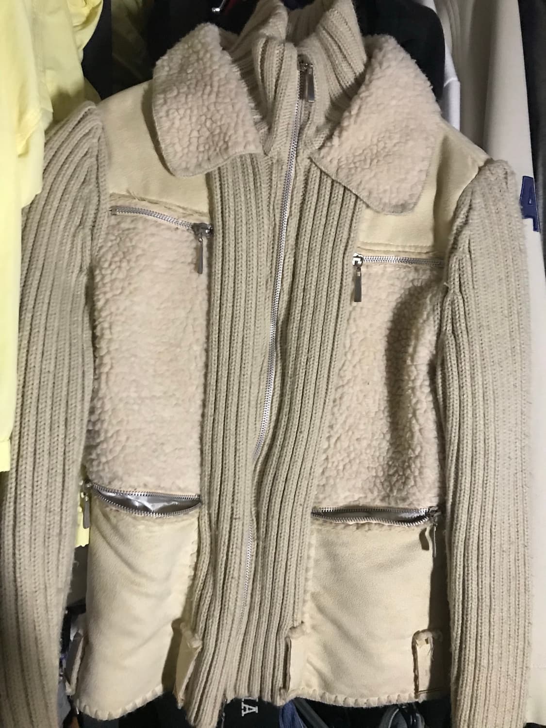 빈티지 무스탕 니트 자켓  상품이미지1