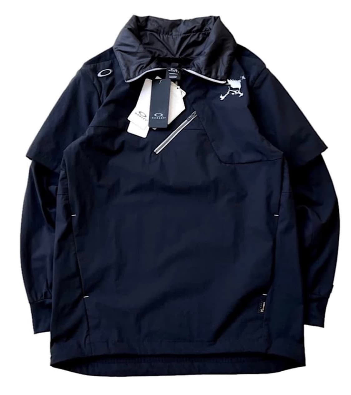 오클리 SKULL 2WAY 윈드브레이커 풀오버 블랙 자켓 상품이미지1