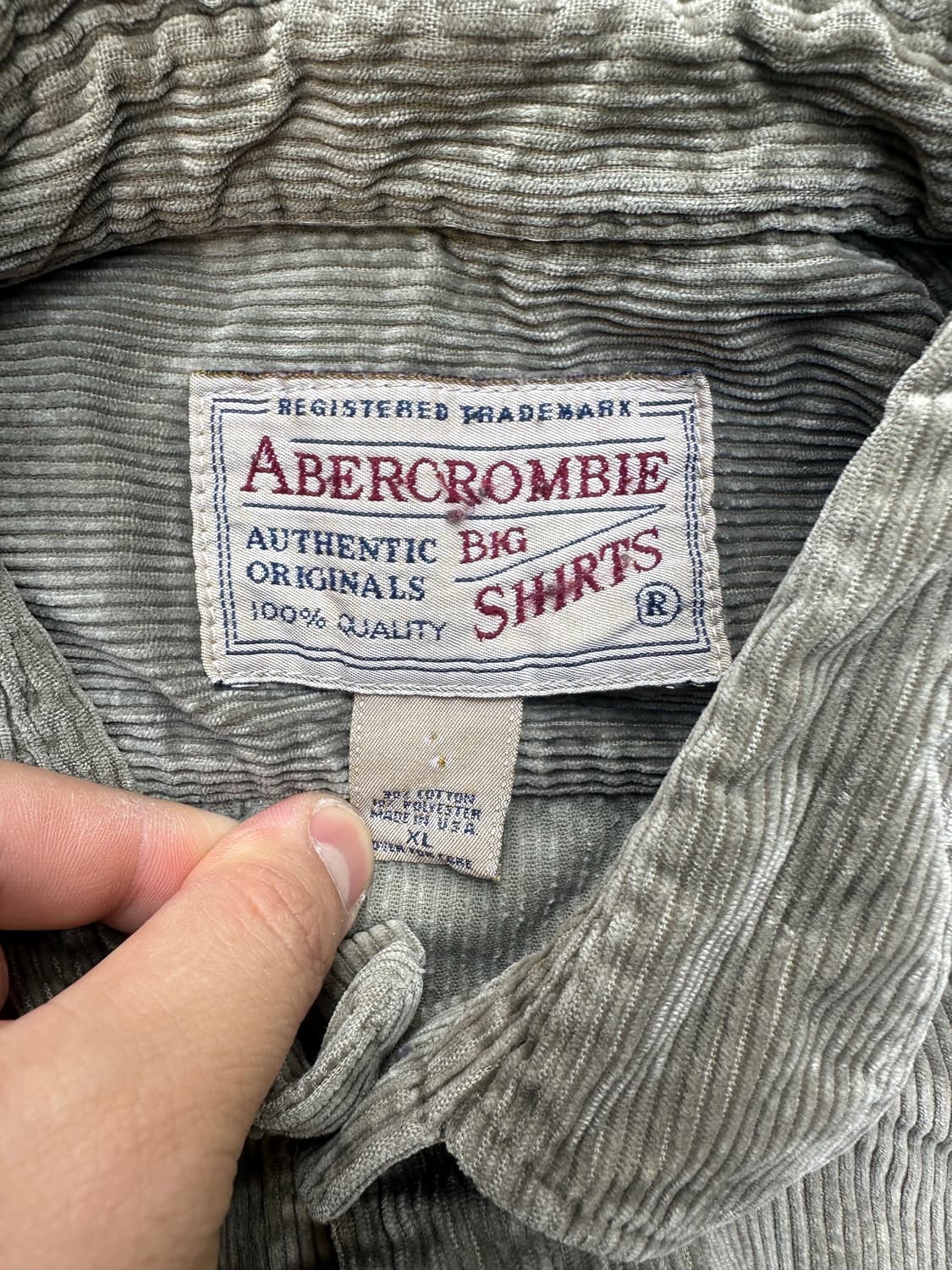 빈티지 90s 아베크롬비 코듀로이 빅셔츠  상품이미지4