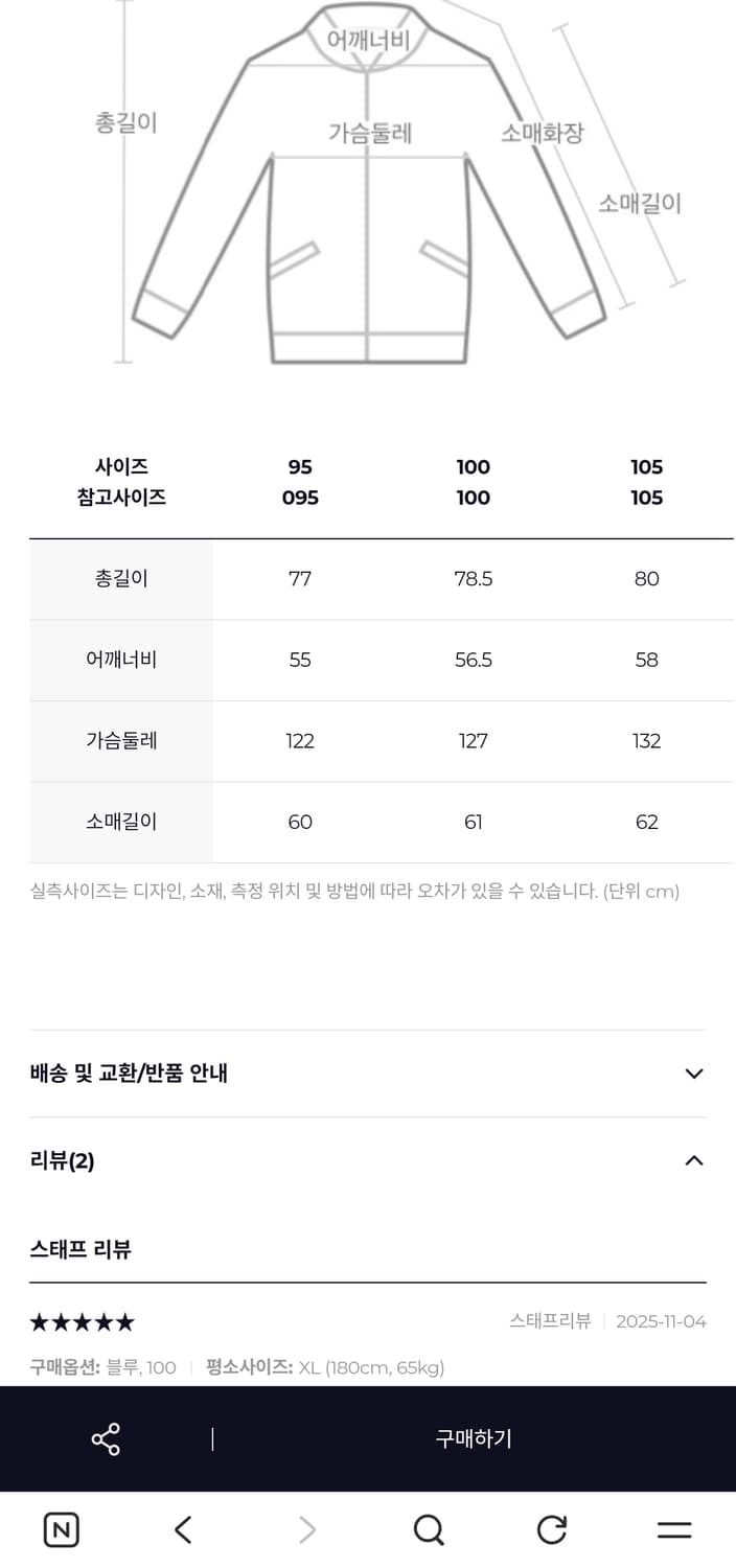 헤지스 바스통 블루 레트로 헤비 다운 파카 패딩 사이즈 L 103정도 실 상품이미지2