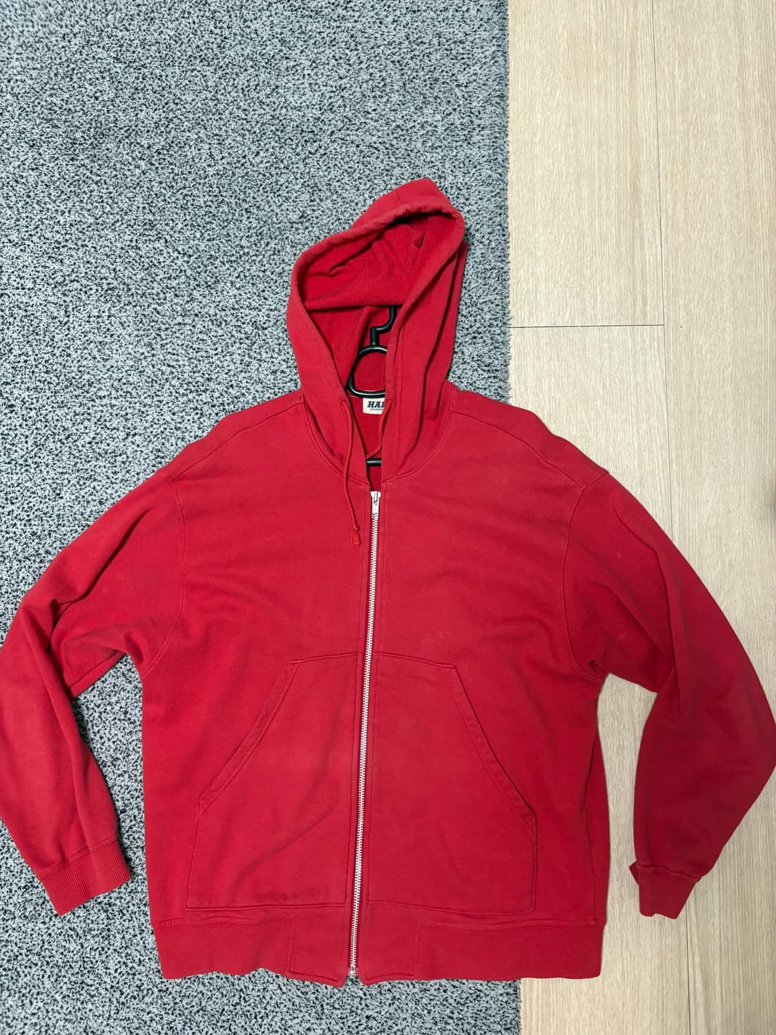 이세이미야케 hai sporting gear 레드 후드 집업 상품이미지1