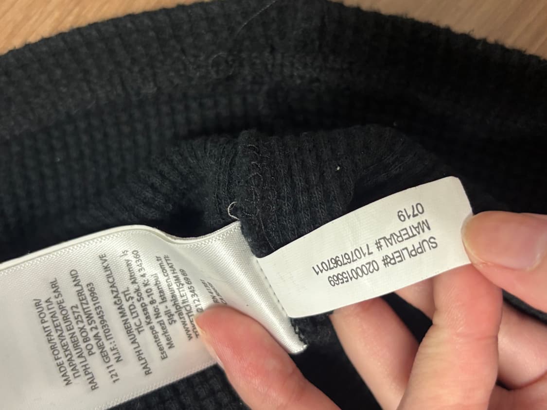 폴로 폴로랄프로렌 블랙 와플 면 티셔츠 롱슬리브 상품이미지7