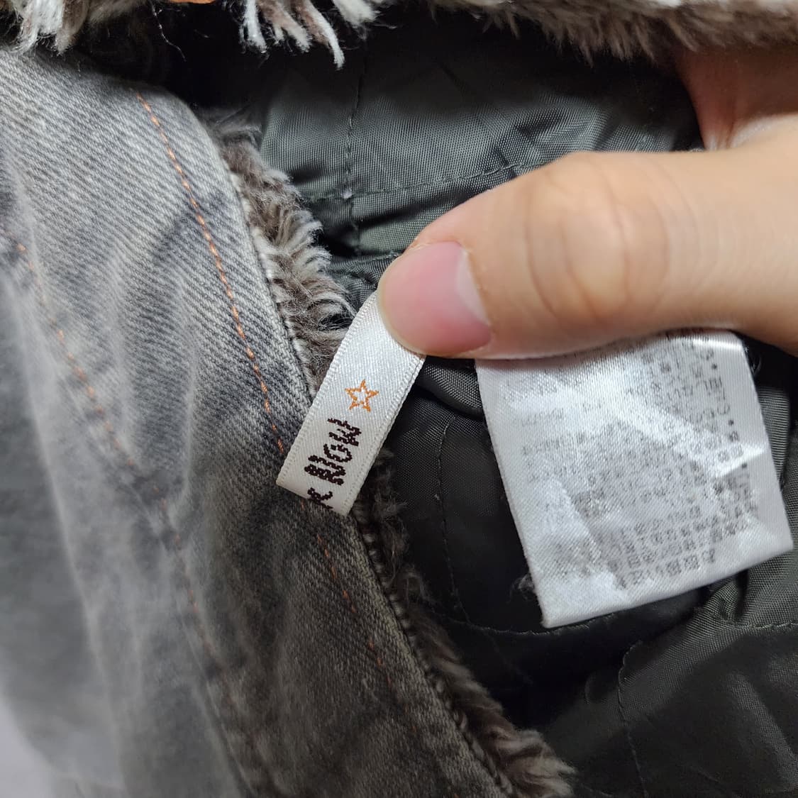 일본 빈티지 시멘트 퍼 트리밍 아티잔 야상 파카 자켓 상품이미지7