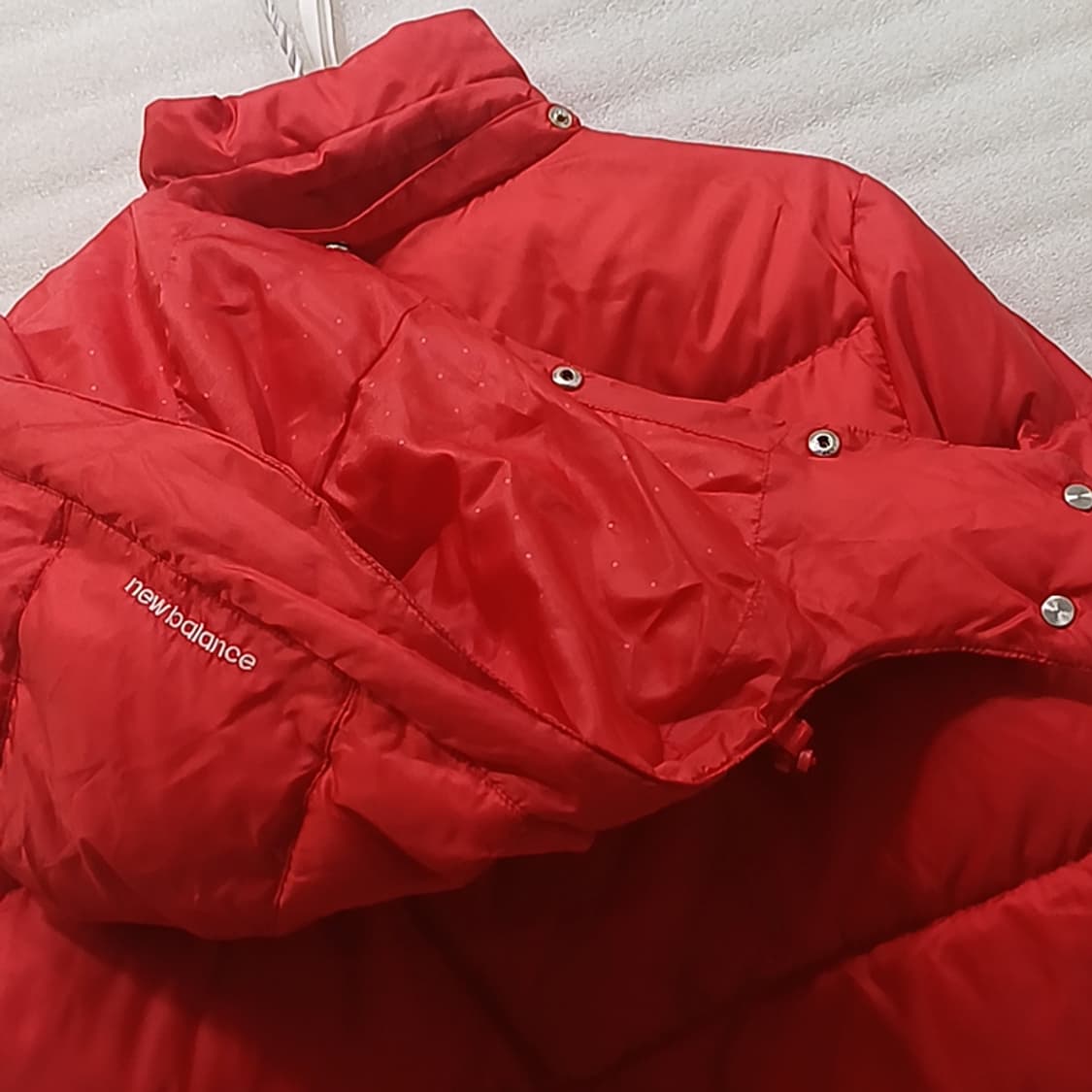 뉴발란스 오리털 다운 후드 패딩 자켓 여성 여유 S 레드 사랑봉봉 상품이미지4
