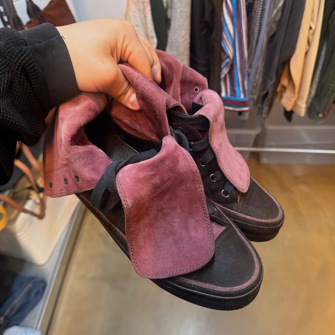 07SS 앤 드뮐미스터 퍼플 스웨이드 레더 스니커트 부츠 270 275 상품이미지2