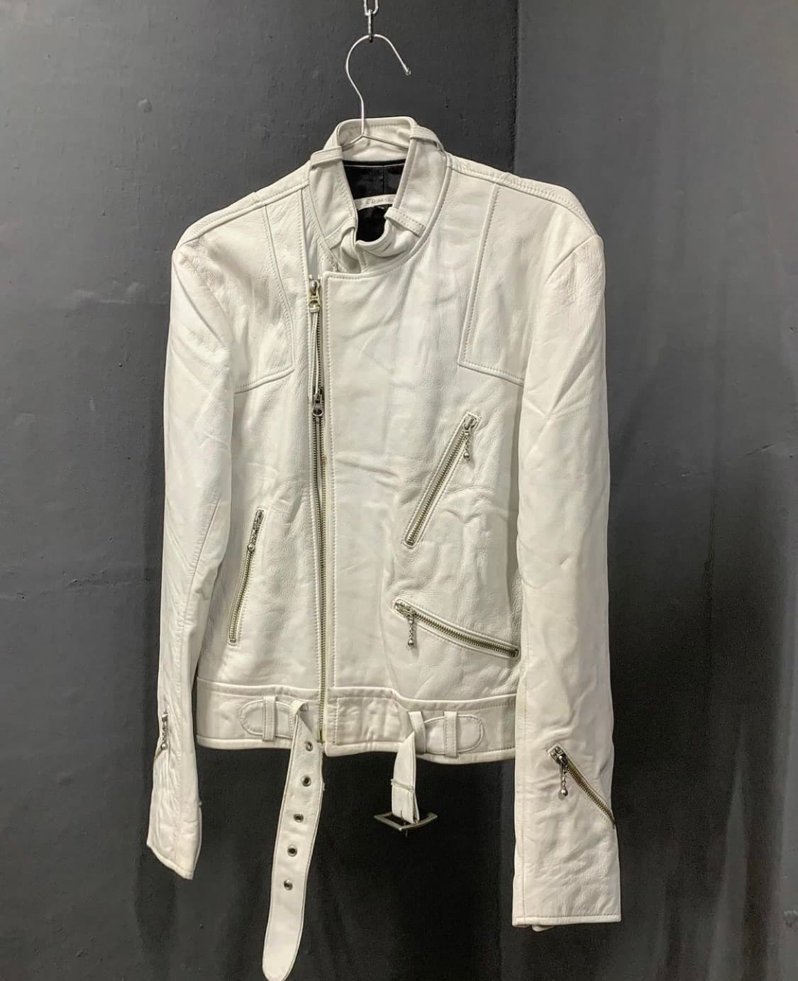 Red moon 쉽 스킨 벨티드 투웨이 라이더 재킷 상품이미지4