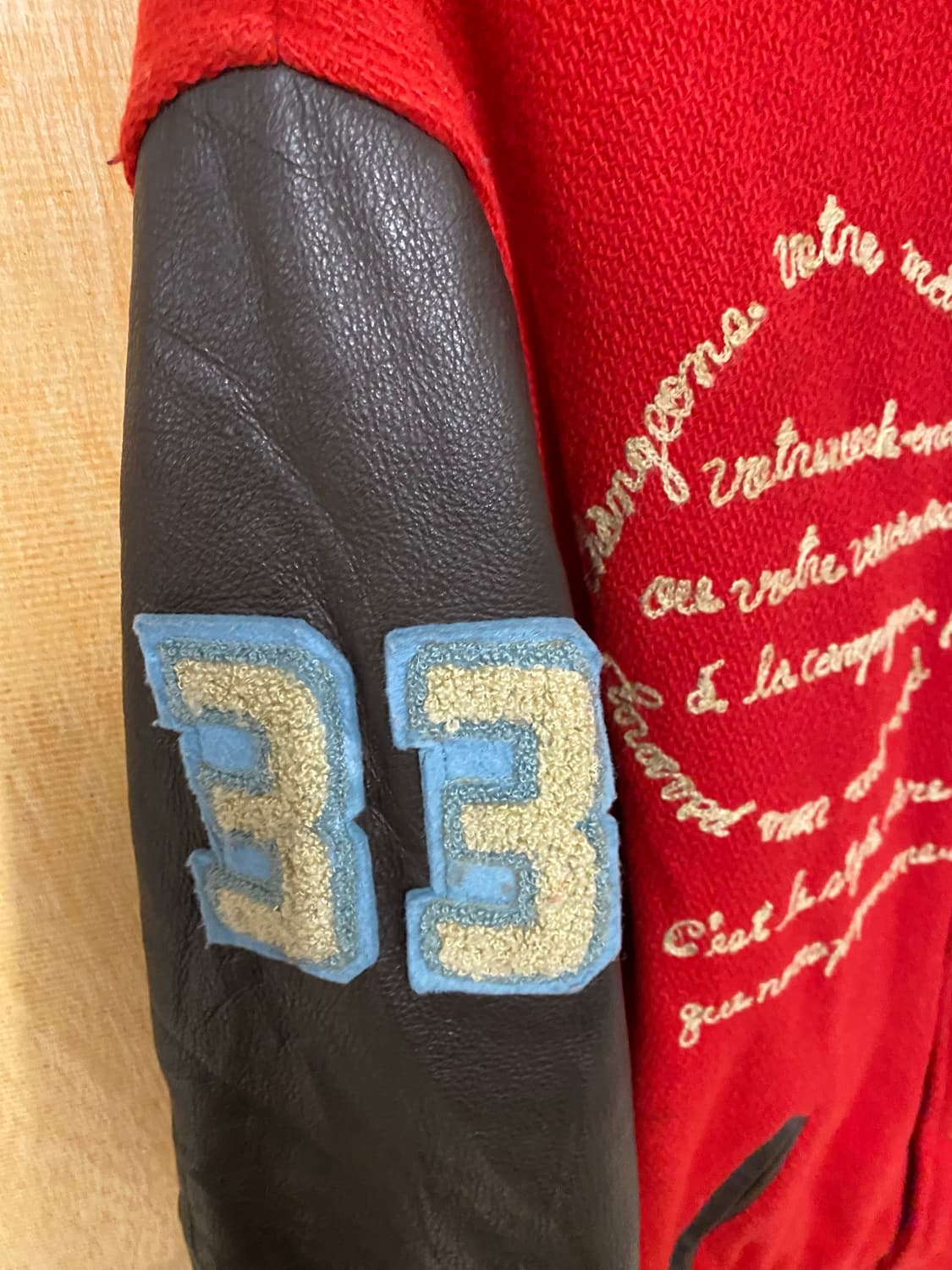 90's VTG leather varsity jacket 90년대 바시티 상품이미지5