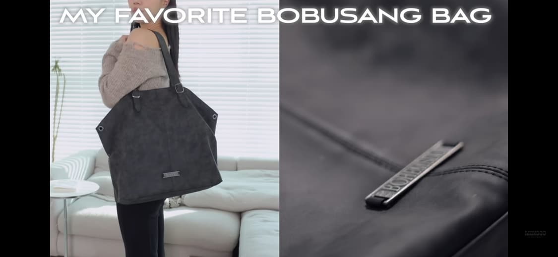 보헤미안서울 벨티드 셔링 레더 숄더백 [차콜 브라운] 상품이미지1