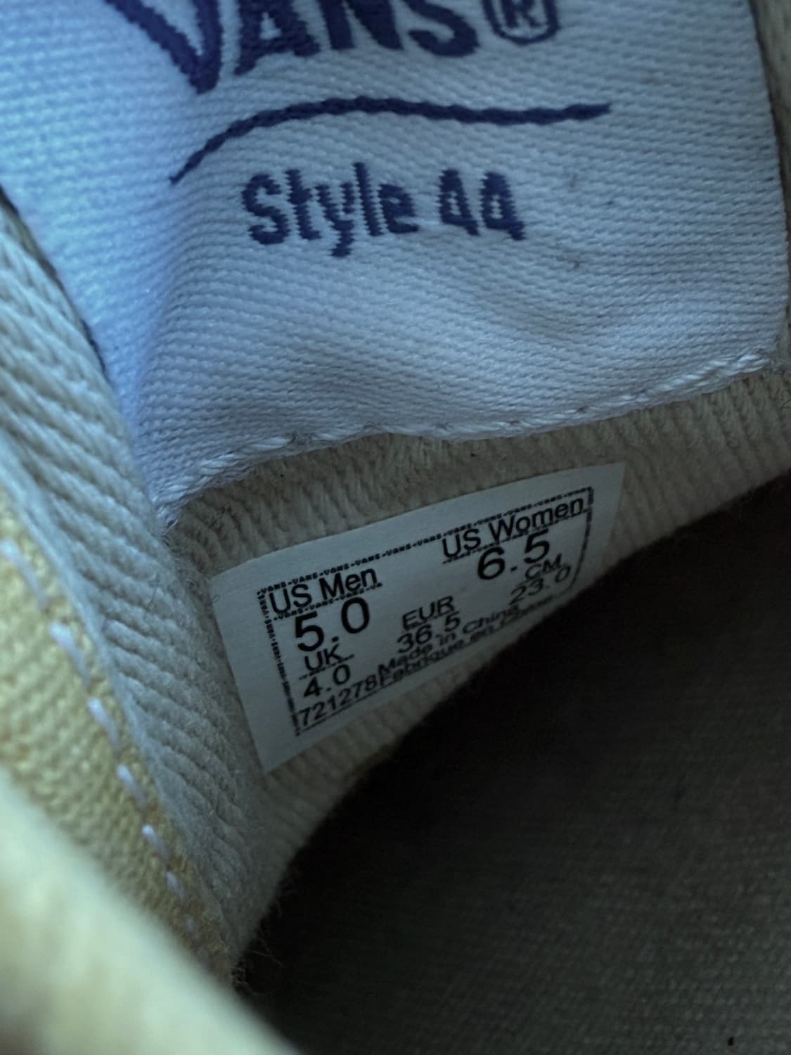 데드스탁 VANS 반스 어센틱 44 옐로우 230 상품이미지4
